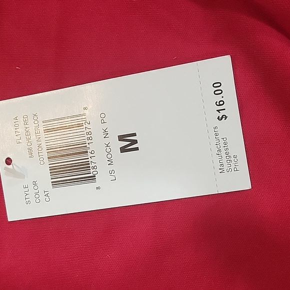 NWT Red Caryolyn Taylor Mock Turtleneck Size Medium - Picture 4 of 5